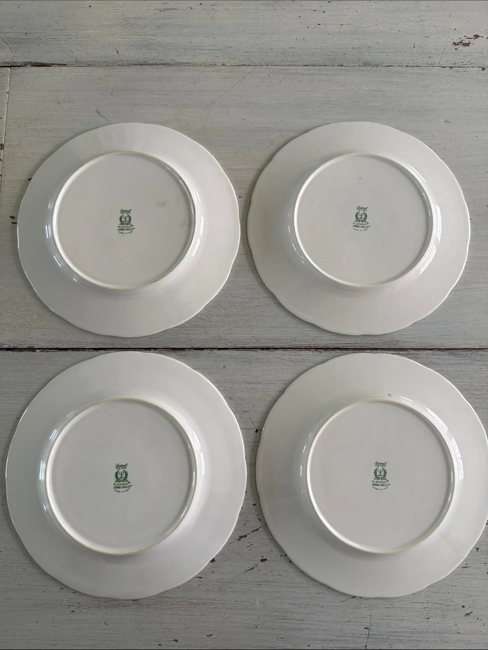 Lenox Spring Violets Salad Plates with Purple Violet Floral Motif - Set of 4